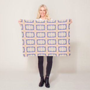 Geometrisk abstrakt konst persiko lavender rosa li fleecefilt
