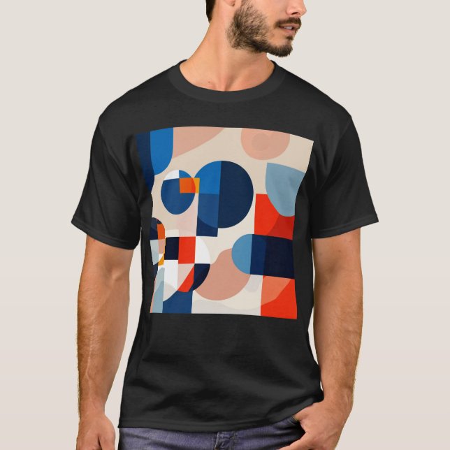 Geometrisk Abstrakt konst. T Shirt (Framsida)