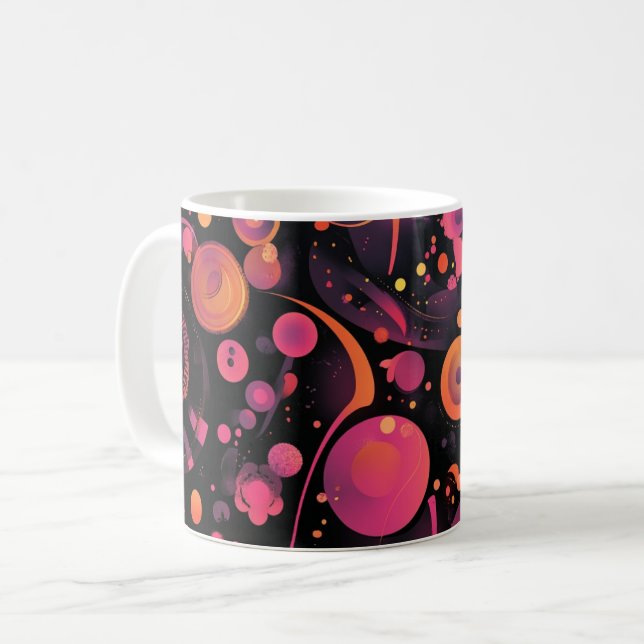 Geometrisk abstrakt konstverk. Stil: Icke-figurati Kaffemugg (Framsida vänster)