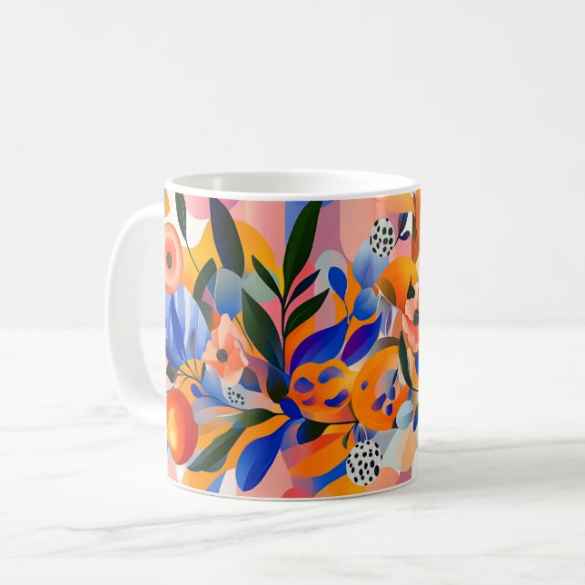 Geometrisk abstrakt konstverk. Stil: Icke-figurati Kaffemugg (Framsida vänster)
