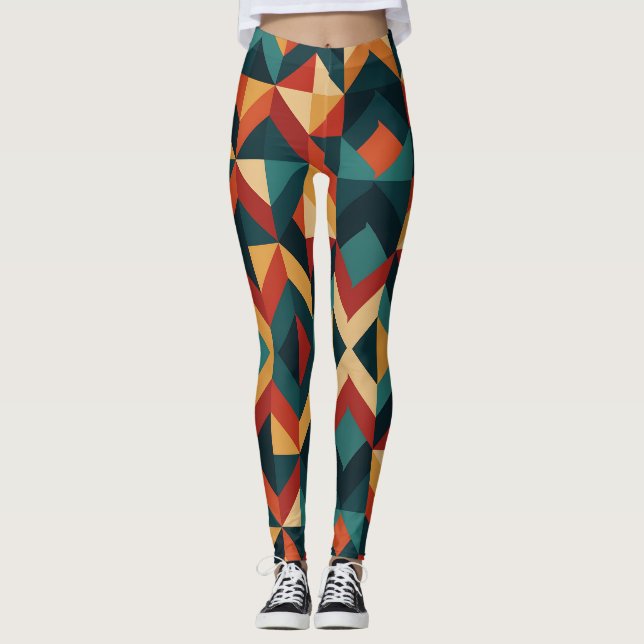 geometrisk abstrakt leggings (Framsida)