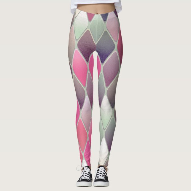 Geometrisk abstrakt leggings (Framsida)