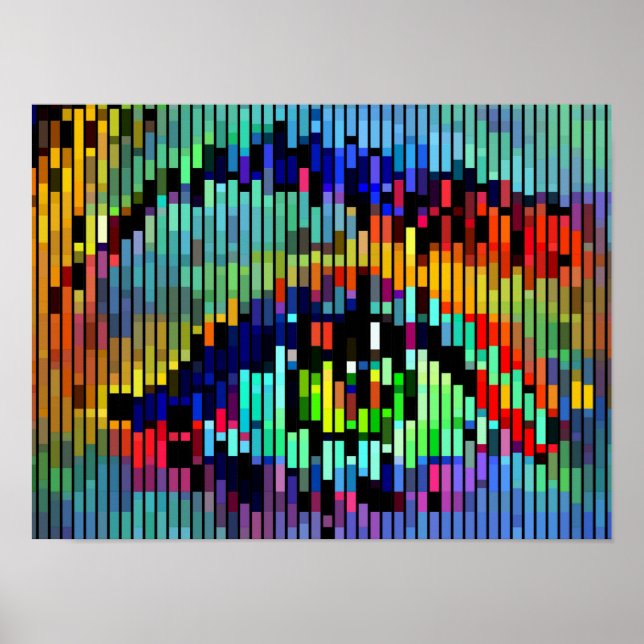 Geometrisk Abstrakt Linjer livmoder öga Original A Poster (Framsidan)