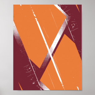 Geometrisk abstrakt med Burgundy-bakgrund Poster