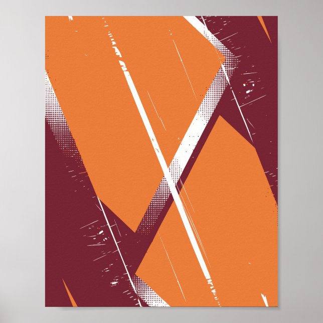 Geometrisk abstrakt med Burgundy-bakgrund Poster (Framsidan)