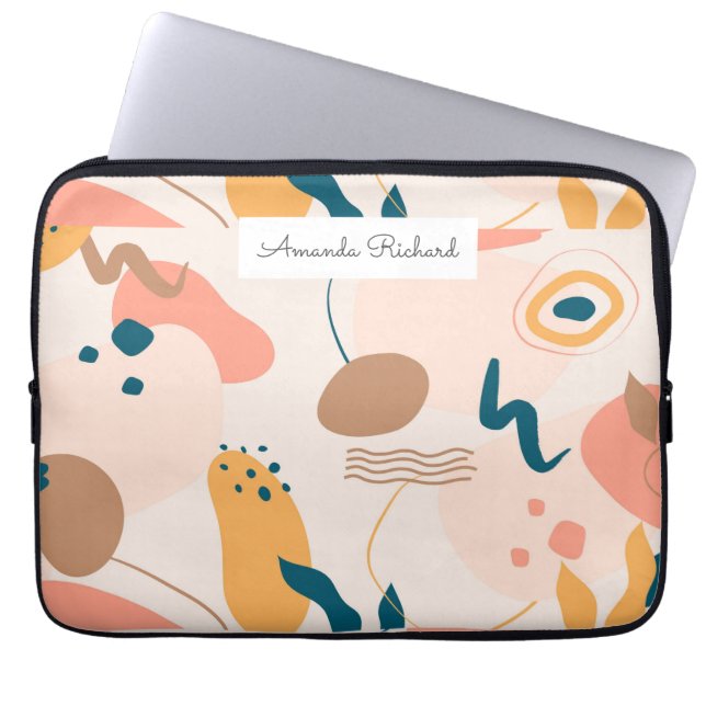 Geometrisk abstrakt minimal modern pastel laptop fodral (Framsidan)