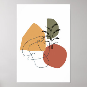 Geometrisk,abstrakt,minimal,modern,pastellform, Po Poster