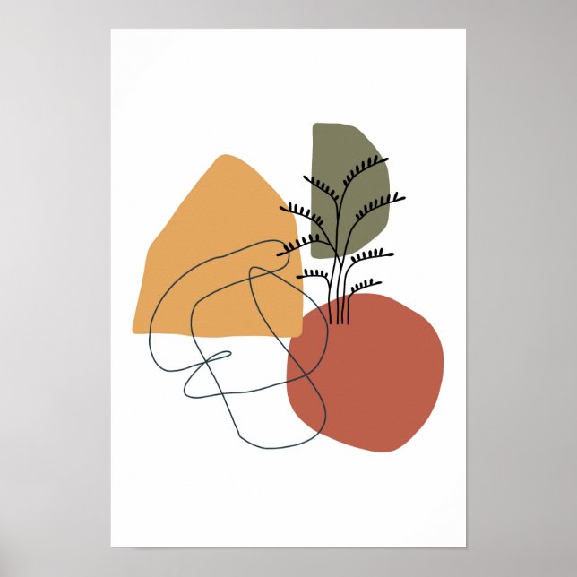 Geometrisk,abstrakt,minimal,modern,pastellform, Po Poster (Framsidan)