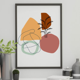 Geometrisk abstrakt minimal poster modern pastellt