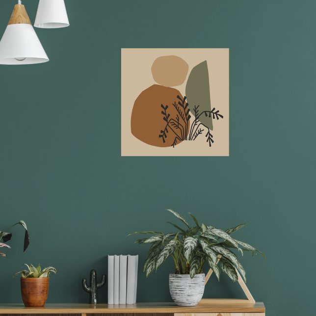 Geometrisk abstrakt minimal poster modern pastellt (Vardagsrum 1)