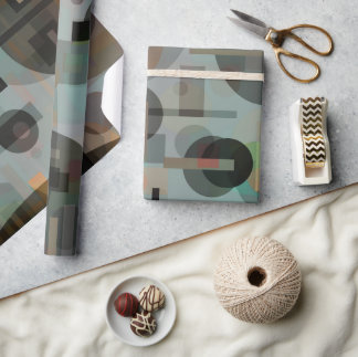 geometrisk abstrakt, modernistisk presentpapper