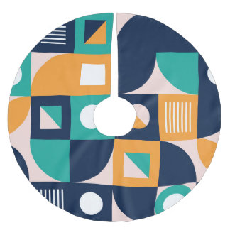 Geometrisk abstrakt mönster: färgstark, modern des julgransmatta borstad polyester