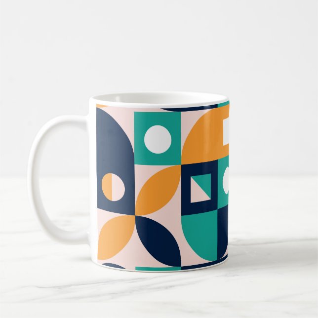 Geometrisk abstrakt mönster: färgstark, modern des kaffemugg (Vänster)