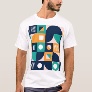 Geometrisk abstrakt mönster: färgstark, modern des t shirt