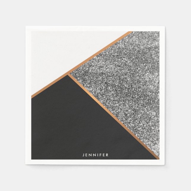 Geometrisk Abstrakt Mönster Pappersservett (Framsidan)