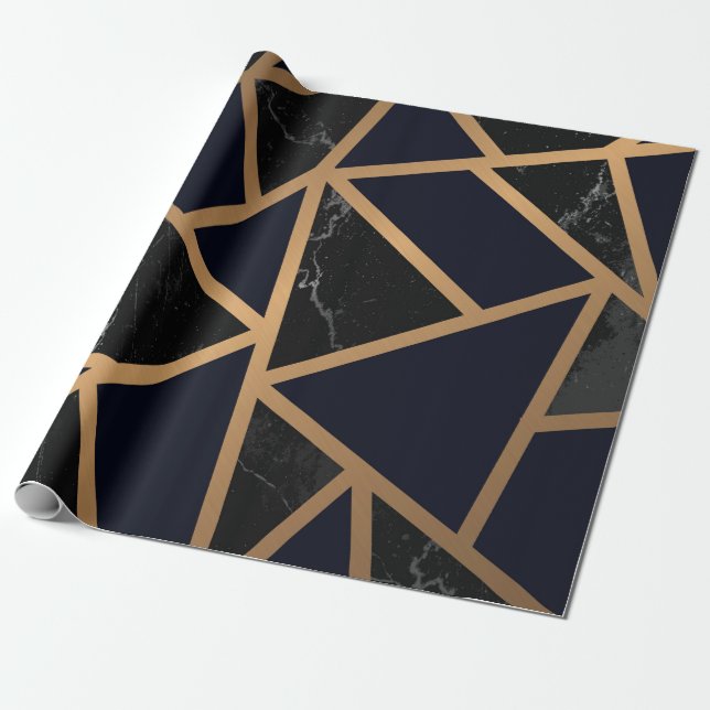 Geometrisk Abstrakt Mönster Presentpapper (Utrullad)