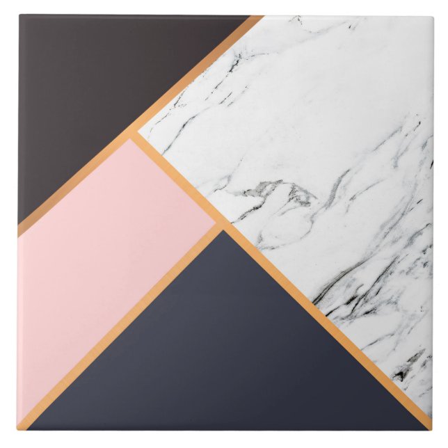 Geometrisk abstrakt mosaik kakelplatta (Framsidan)