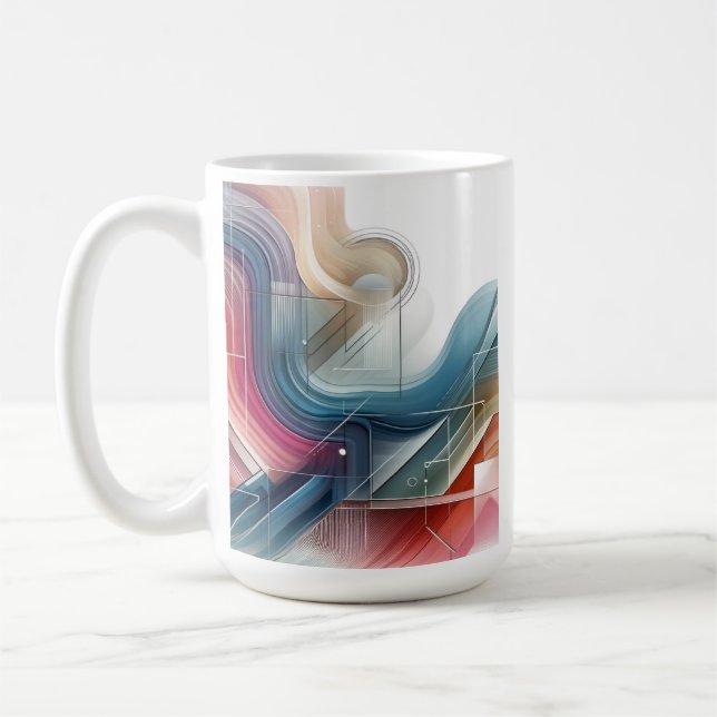 Geometrisk Abstrakt Mugg - Övertoningsdesign (Vänster)