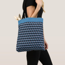 GEOMETRISK ABSTRAKT PATTERNED BLUE BLACK RED CIRLC TYGKASSE
