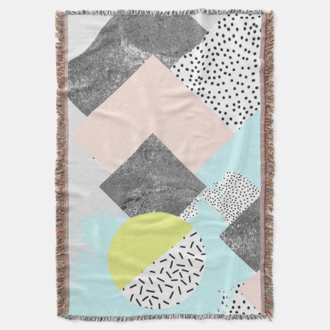 Geometrisk abstrakt Scandi design Filt (Framsidan Vertikal)