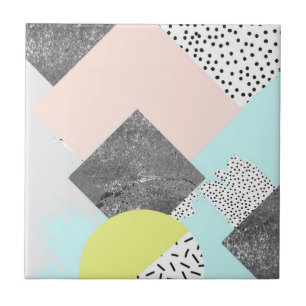 Geometrisk abstrakt Scandi design Kakelplatta