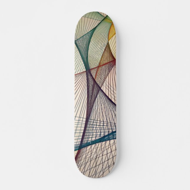 Geometrisk Abstrakt Skateboarddäck Mini Skateboard Bräda 18,5 Cm (Framsida)