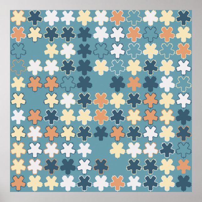 Geometrisk abstrakt sömlös mönster i färgad sha poster (Framsidan)