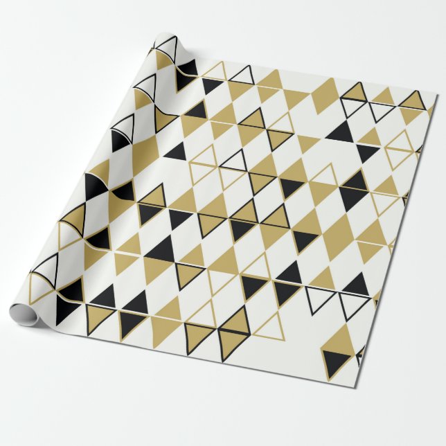 Geometrisk abstrakt sömlös mönster i färgad sha presentpapper (Utrullad)