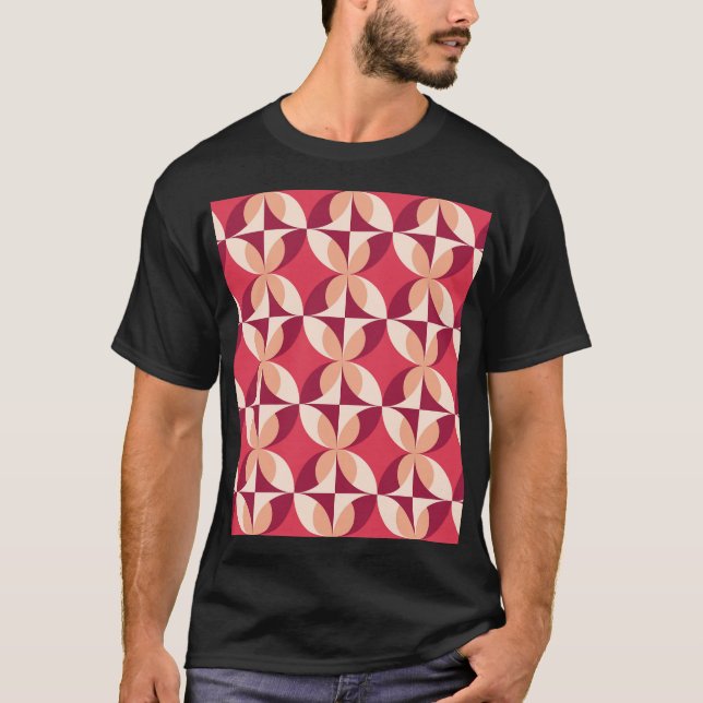 Geometrisk abstrakt: Sömlös textildesign T Shirt (Framsida)