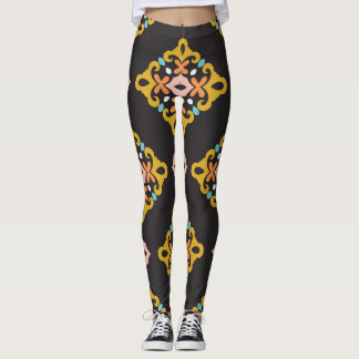 Geometrisk abstrakt: Sömlös Vintage Struktur Leggings