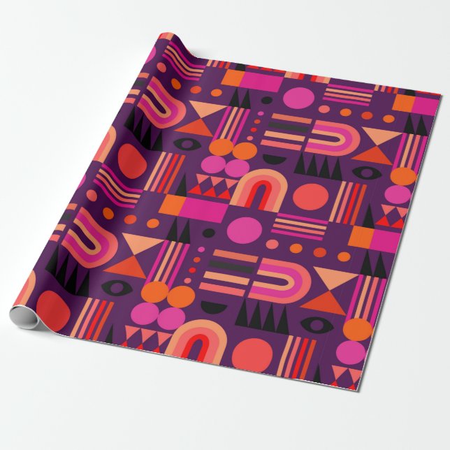 Geometrisk abstrakt sömlöst mönster med former av presentpapper (Utrullad)