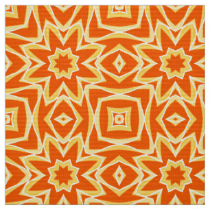 Geometrisk abstrakt Star - Orange och Guld Tyg