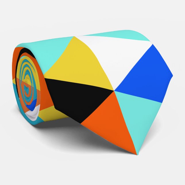 Geometrisk Abstrakt Triangle Mönster Neck Tie Slips (Rullad)