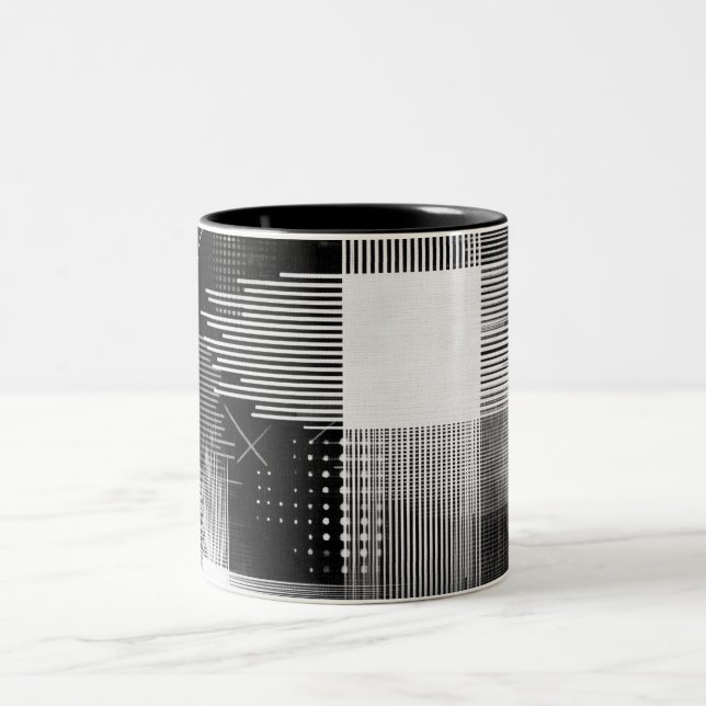 Geometrisk abstrakt Två-Tonad mugg (Center)