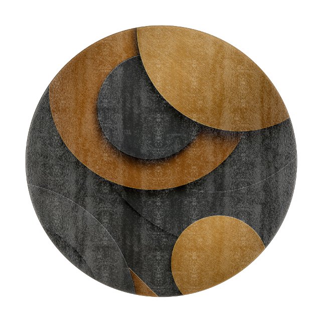 Geometrisk abstrakt utformning av lyxsvart och Gul (Framsidan)