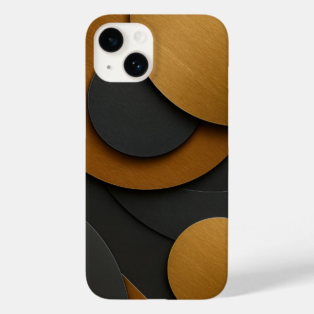 Geometrisk abstrakt utformning av lyxsvart och Gul (Baksida)