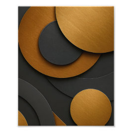Geometrisk abstrakt utformning av lyxsvart och Gul Fototryck