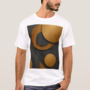Geometrisk abstrakt utformning av lyxsvart och Gul T Shirt