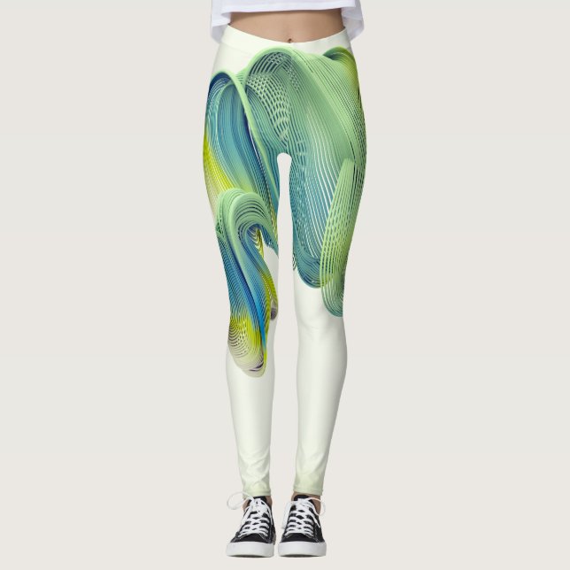 Geometrisk abstrakt utformning av Mystic Multifärg Leggings (Framsida)