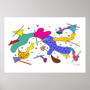 Geometrisk Abstrakt Uttrycket kubism poster