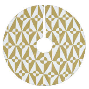 Geometrisk abstrakt: Vintage Sömlöst Mönster Julgransmatta Borstad Polyester