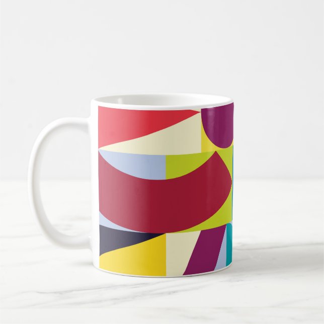 Geometrisk Abstrakt: Vintage Sömlöst Mönster. Kaffemugg (Vänster)