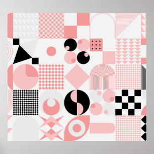 Geometrisk abstrakt: Vintagens former Poster