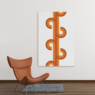 Geometrisk Abstrakt Wave Rand Fusion Art Mönster Canvastryck