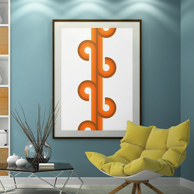 Geometrisk Abstrakt Wave Rand Fusion Art Mönster Poster (Skapare uppladdad)