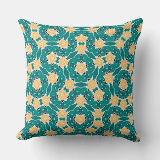 Geometrisk accent för Teal guld 20"x20" Dekorativ Kudde