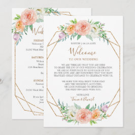 Geometrisk akvarellblomma bröllop välkomstkort inbjudningar