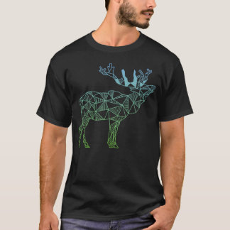 Geometrisk Älg Vild Alaska Berg T Shirt