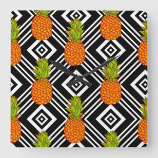 Geometrisk ananas fyrkantig klocka