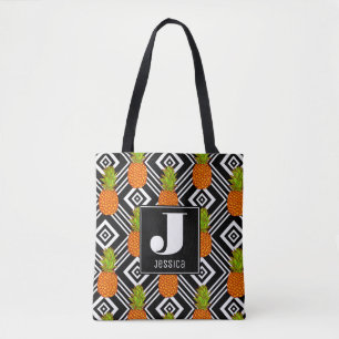 Geometrisk ananas Monogram Tygkasse